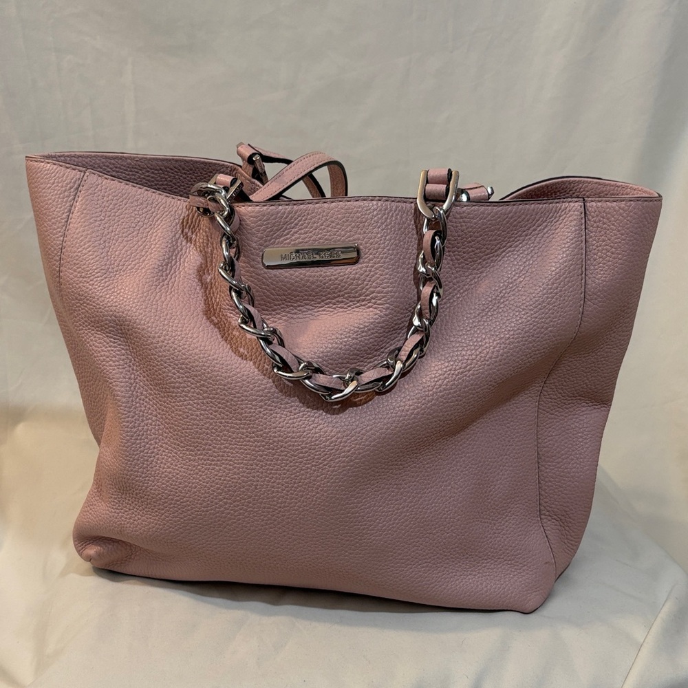 Michael Kors Pink Tote with Chain Accent